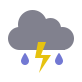 Bedeckt, Gewitter mit starken Schauern