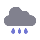 Bedeckt, starker Regen